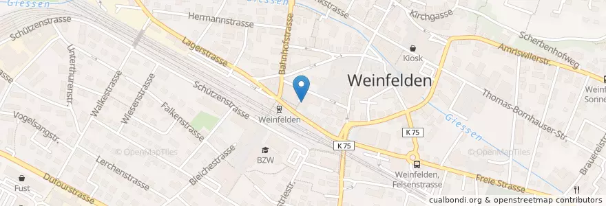 Mapa de ubicacion de Poststelle 8570 Weinfelden en Schweiz/Suisse/Svizzera/Svizra, Thurgau, Bezirk Weinfelden, Weinfelden.