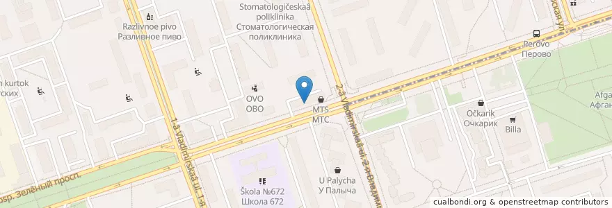 Mapa de ubicacion de Subway en Rússia, Distrito Federal Central, Москва, Восточный Административный Округ, Район Перово.