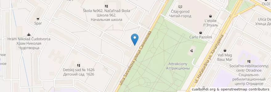Mapa de ubicacion de Отделение связи №127641 en Rusia, Distrito Federal Central, Москва, Северо-Восточный Административный Округ, Район Отрадное.