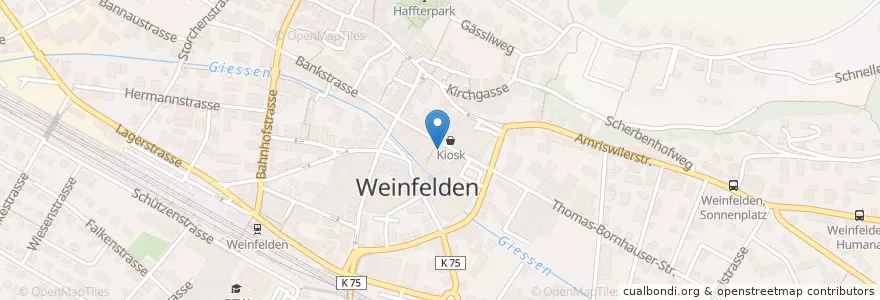 Mapa de ubicacion de Apotheke Aemisegger en Швейцария, Тургау, Bezirk Weinfelden, Weinfelden.