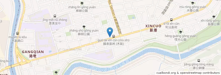 Mapa de ubicacion de 羅馬蕃茄義大利麵蔬食 en 台湾, 新北市, 台北市, 文山区.