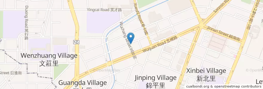 Mapa de ubicacion de 圓圓素食餐館 en Taiwan, Taichung, 北區.