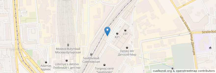 Mapa de ubicacion de Шоколадница en Russia, Distretto Federale Centrale, Москва, Северо-Восточный Административный Округ, Бутырский Район.