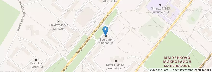 Mapa de ubicacion de Сбербанк en 俄罗斯/俄羅斯, Центральный Федеральный Округ, 科斯特罗马州, Костромской Район, Городской Округ Кострома.