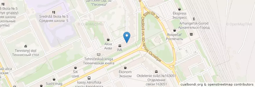 Mapa de ubicacion de У Иваныча en Russland, Föderationskreis Nordwest, Oblast Archangelsk, Приморский Район, Городской Округ Архангельск.