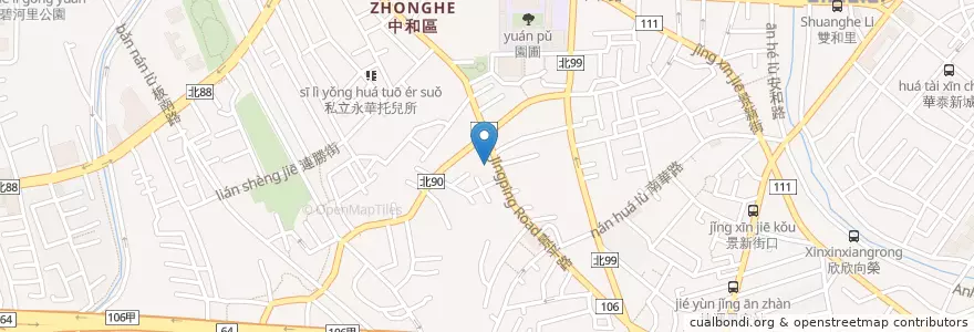 Mapa de ubicacion de 中和行道會 en Taiwan, Nuova Taipei, Džonghė.