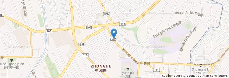 Mapa de ubicacion de 中和農會 en Taiwan, Nuova Taipei, Džonghė.