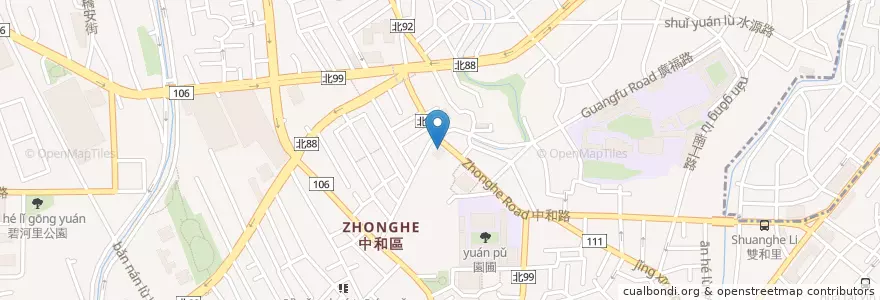 Mapa de ubicacion de 玉山商業銀行 en Taiwan, Nuova Taipei, Džonghė.