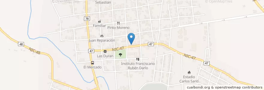 Mapa de ubicacion de San Antonio en Nikaragua, Matagalpa, Ciudad Darío (Municipio).