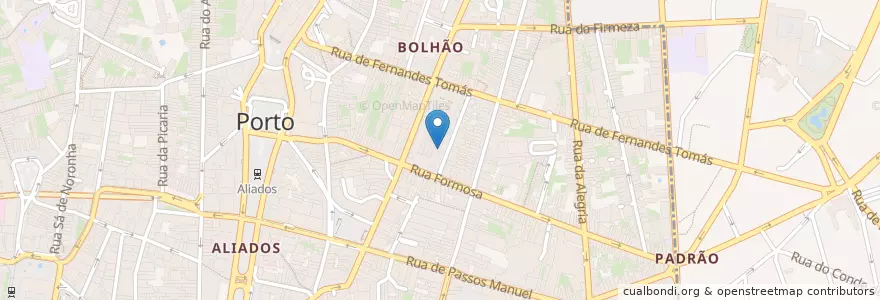 Mapa de ubicacion de Santarém en 葡萄牙, 北部大區, Área Metropolitana Do Porto, Porto, Porto, Cedofeita, Santo Ildefonso, Sé, Miragaia, São Nicolau E Vitória.