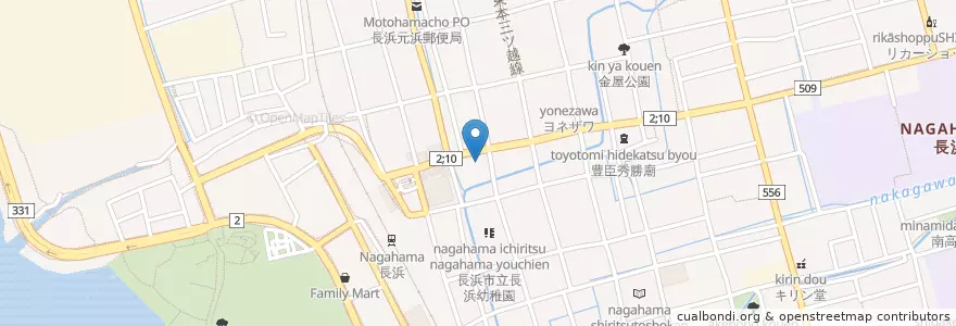 Mapa de ubicacion de 滋賀銀行長浜駅前支店 en اليابان, شيغا, 長浜市.