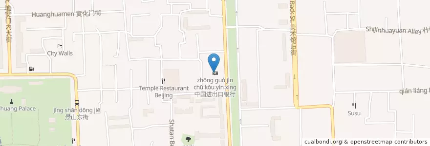 Mapa de ubicacion de 中国进出口银行 en 中国, 北京市, 河北省, 东城区.