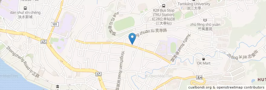 Mapa de ubicacion de 大埔鐵板燒 en 臺灣, 新北市, 淡水區.