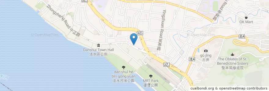 Mapa de ubicacion de 老圓環焢肉排骨便當 en 台湾, 新北市, 淡水区.
