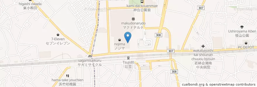Mapa de ubicacion de PRONT en 日本, 神奈川縣, 藤沢市.