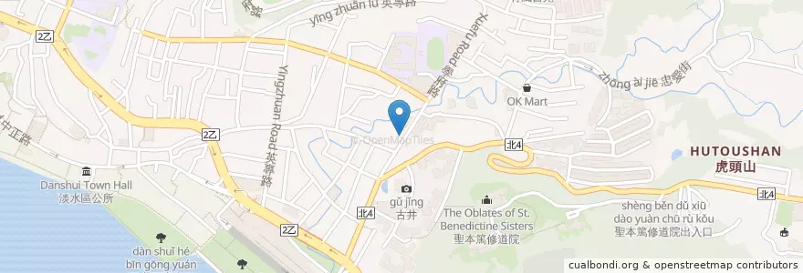 Mapa de ubicacion de QBurger en 台湾, 新北市, 淡水区.