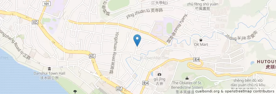Mapa de ubicacion de 暢遊早餐店 en 台湾, 新北市, 淡水区.