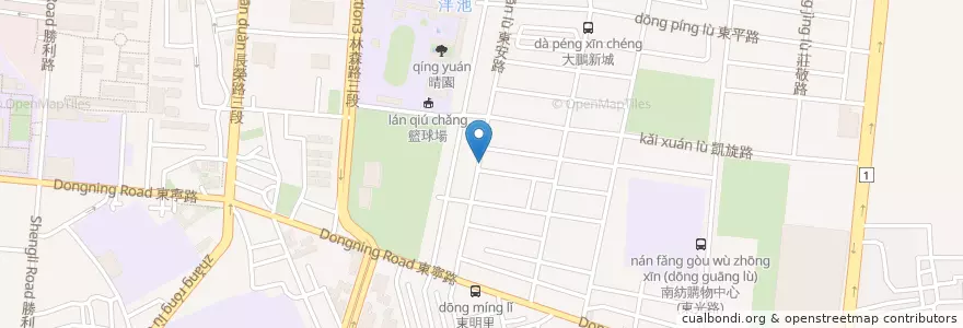 Mapa de ubicacion de 口福牛肉麵 en 台湾, 台南市, 東区.