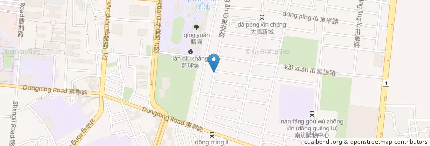 Mapa de ubicacion de 阿偉嘉義火雞肉飯 en Tayvan, 臺南市, 東區.