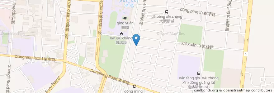 Mapa de ubicacion de 3爺臭臭鍋 en Тайвань, Тайнань, 東區.