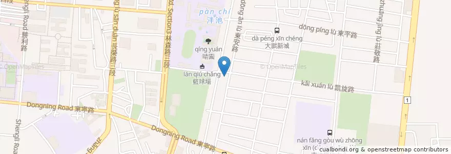 Mapa de ubicacion de 上好佳日式蛋包飯 en 臺灣, 臺南市, 東區.