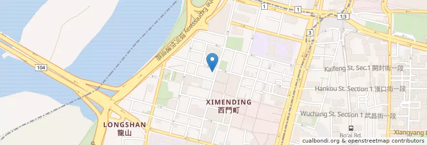 Mapa de ubicacion de 八方雲集 en Taïwan, Nouveau Taipei, Taipei, 萬華區.