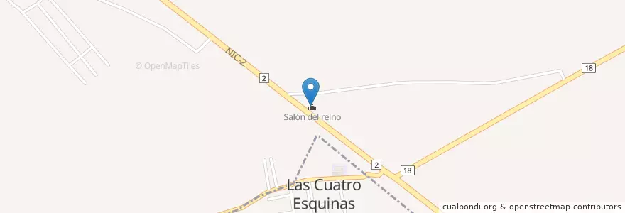 Mapa de ubicacion de Salón del reino en Nicaragua, Carazo, San Marcos (Municipio).