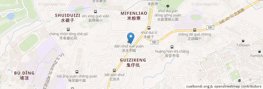 Mapa de ubicacion de 肯德基 en Taiwán, Nuevo Taipéi, 淡水區.