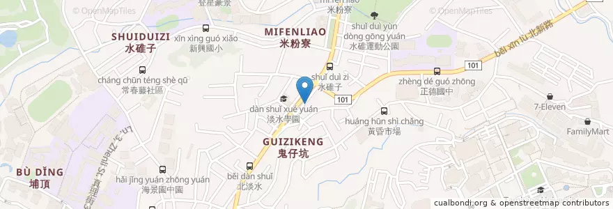 Mapa de ubicacion de 大勇麵線之家 en تايوان, تايبيه الجديدة, 淡水區.