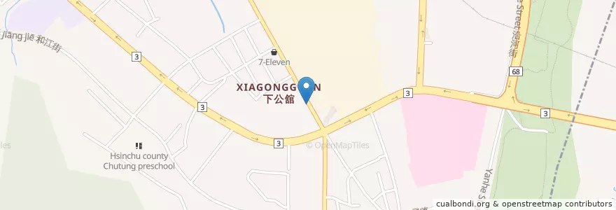 Mapa de ubicacion de 佰菇健康蔬食 en تایوان, 臺灣省, 新竹縣, 竹東鎮.