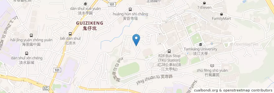 Mapa de ubicacion de 呷子園 en 臺灣, 新北市, 淡水區.