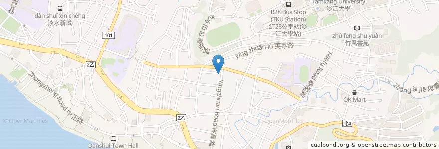 Mapa de ubicacion de 元太祖豆花莊 en Tayvan, 新北市, 淡水區.
