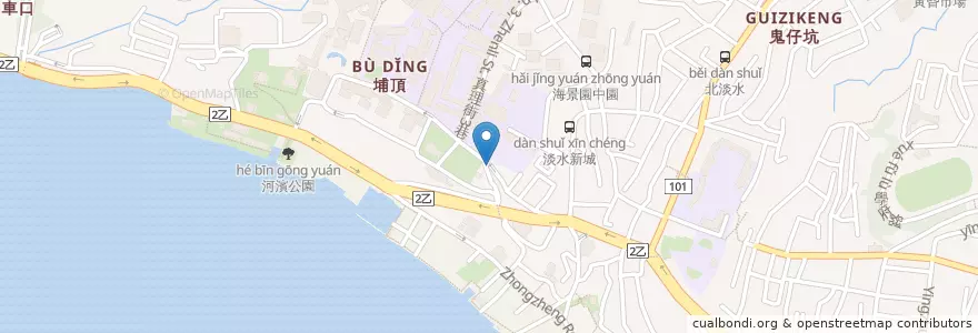 Mapa de ubicacion de 鄉愁茶園 en 臺灣, 新北市, 淡水區.