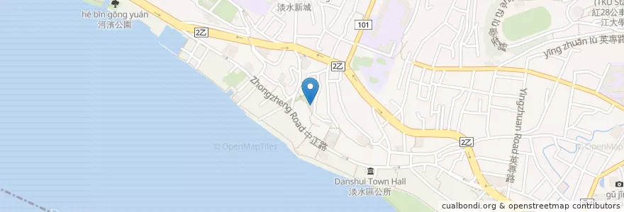 Mapa de ubicacion de 淡水紅樓咖啡館 Red3 Cafe en تايوان, تايبيه الجديدة, 淡水區.
