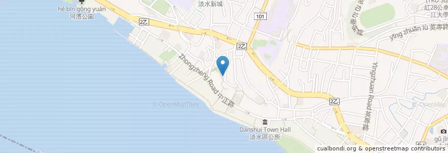 Mapa de ubicacion de 淡水紅樓中餐廳 en Taiwan, Nuova Taipei, Distretto Di Tamsui.