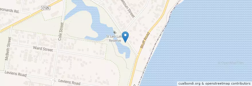 Mapa de ubicacion de ST LEONARDS NETBALL TOILET en Australia, Victoria.