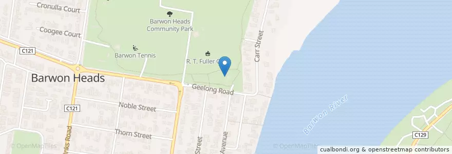 Mapa de ubicacion de BARWON HEADS RES TLTS en أستراليا, ولاية فيكتوريا, City Of Greater Geelong.