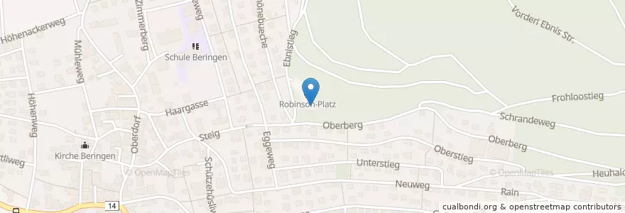 Mapa de ubicacion de Robinson-Platz en سويسرا, Schaffhausen, Beringen.