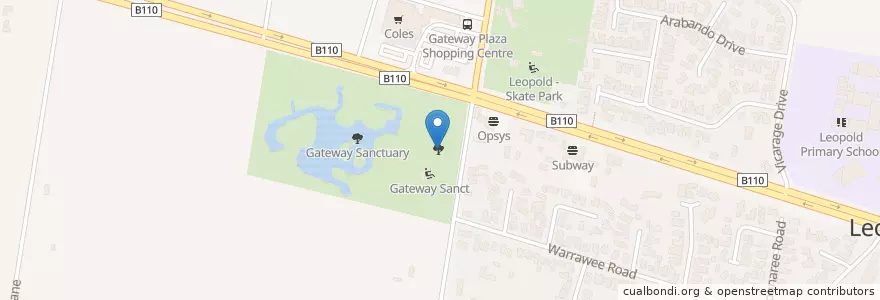 Mapa de ubicacion de GATEWAY SANCTUARY TOILET BLOCK en Australien, Victoria, City Of Greater Geelong.