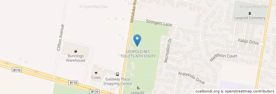 Mapa de ubicacion de LEOPOLD RES TOILETS-NTH FOOTY en 澳大利亚, 维多利亚州, City Of Greater Geelong.