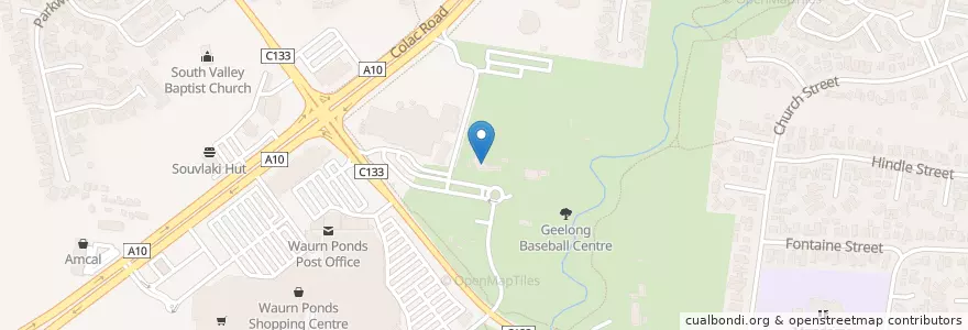 Mapa de ubicacion de GEELONG REGIONAL BASEBALL CENT en Australia, Victoria, City Of Greater Geelong.