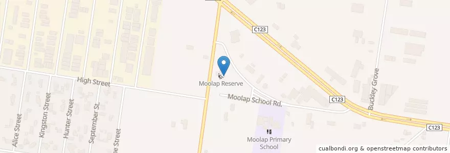 Mapa de ubicacion de MOOLAP RESERVE TENNIS TOILETS en Austrália, Victoria, City Of Greater Geelong.