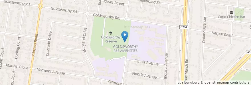 Mapa de ubicacion de GOLDSWORTHY RES AMENITIES en Australie, Victoria, City Of Greater Geelong.