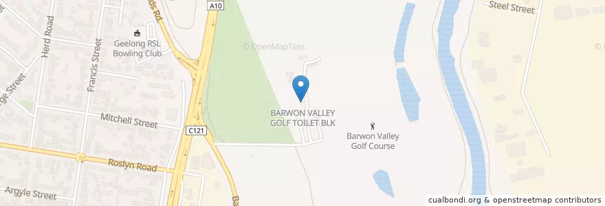 Mapa de ubicacion de BARWON VALLEY GOLF TOILET BLK en 오스트레일리아, Victoria, City Of Greater Geelong.