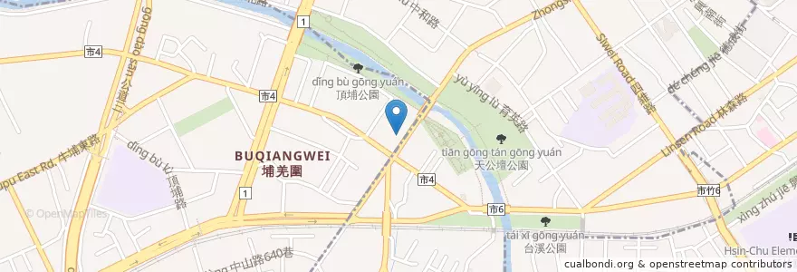 Mapa de ubicacion de 陳記 臭豆腐 當歸麵線 en Tayvan, 臺灣省, Hsinchu, 香山區.