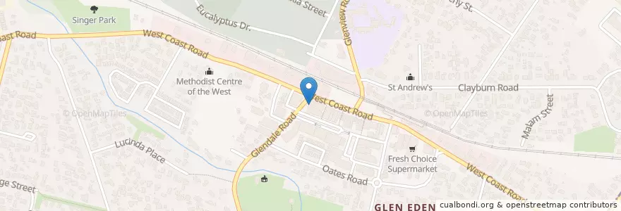 Mapa de ubicacion de Glen Eden Kebab en 新西兰, Auckland, Waitākere Ranges.