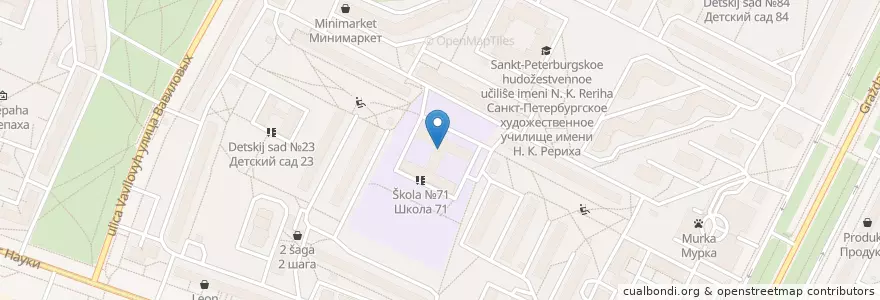 Mapa de ubicacion de Экобокс en Rusia, Северо-Западный Федеральный Округ, Óblast De Leningrado, San Petersburgo, Калининский Район, Округ Академическое.