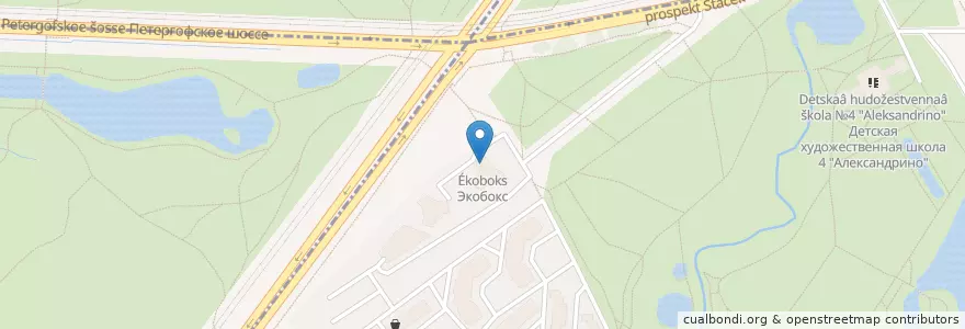 Mapa de ubicacion de Экобокс en Rusia, Северо-Западный Федеральный Округ, Óblast De Leningrado, San Petersburgo, Красносельский Район.
