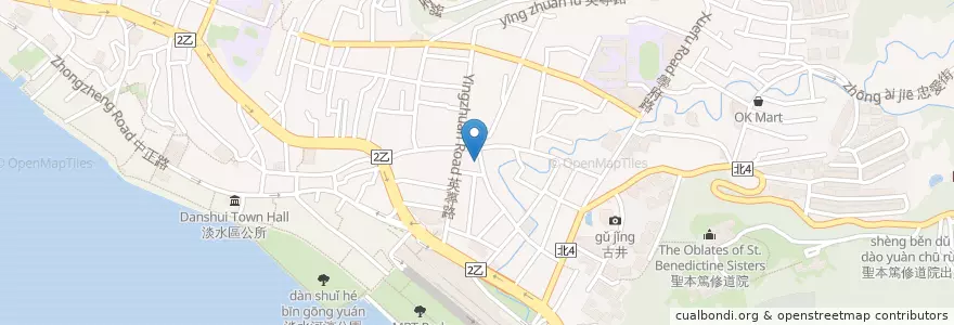 Mapa de ubicacion de 黃記大餛飩 en تایوان, 新北市, 淡水區.