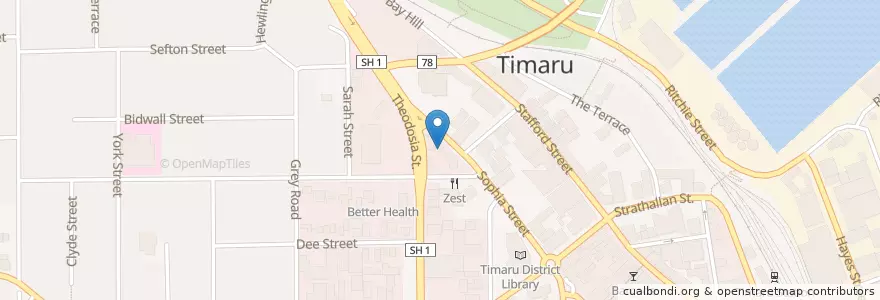 Mapa de ubicacion de Silver Birches Dental Centre en New Zealand / Aotearoa, Canterbury, Timaru District.